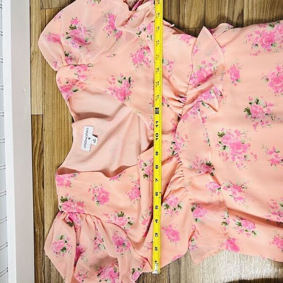 Love Shack Fancy Sz 10 Target Fleur Pink Floral Ruffled Midi Dress Boho 0834 - Picture 13 of 14